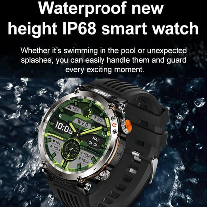 Waterproof Smart Watch With Flashlight Banknote Detector And Compass - Steel Band