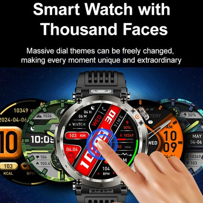 Waterproof Smart Watch With Flashlight Banknote Detector And Compass - Steel Band