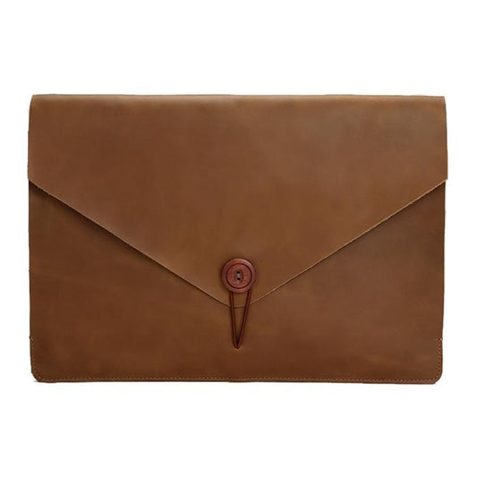 13.3 Genuine Leather Business Laptop Bag For Macbook Samsung Sony Dell Alienware Chuwi Asus Hp - Universal - Coffee