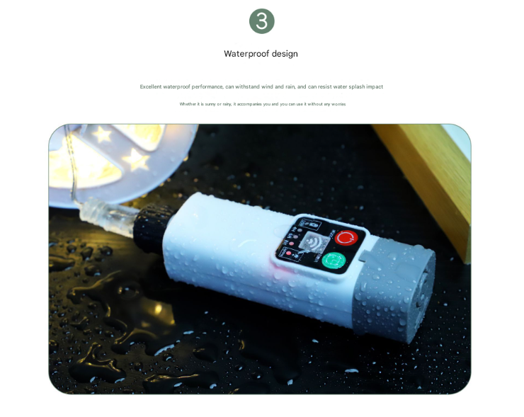 (Rugby 10m 50 lights warm white) Camping tent light kit - rechargeable power supply, spool light string, remote control